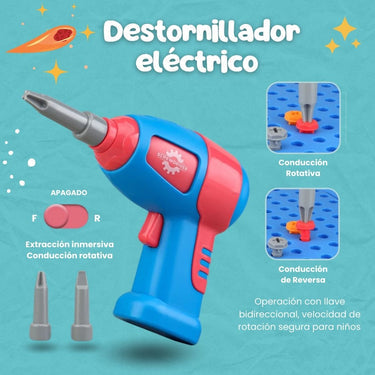 Taladro Didactico 298 Piezas/ Set de Juego para Niños