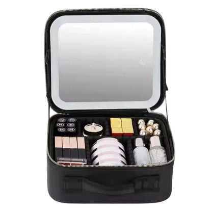 Estuche de Maquillaje con Espejo y Luz LED