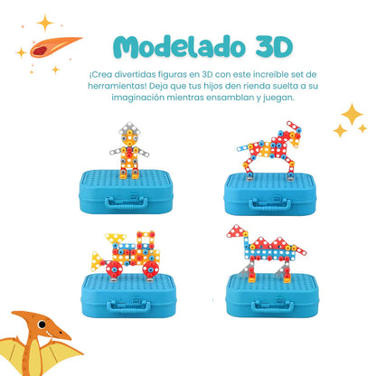 Taladro Didactico 298 Piezas/ Set de Juego para Niños