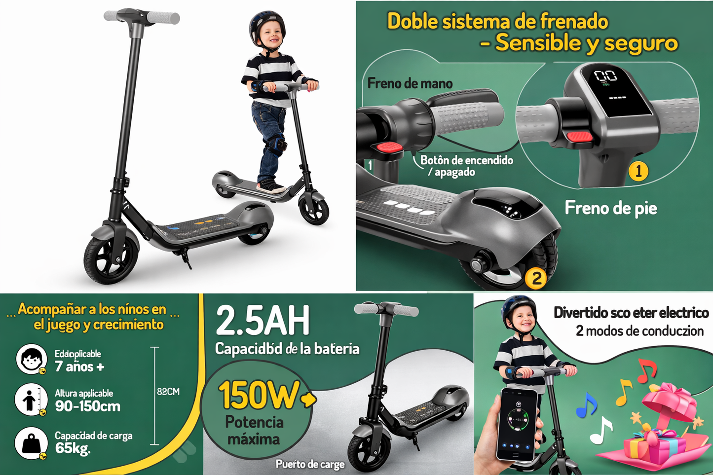 🛴 Scooter Patineta Eléctrica Infantil e2