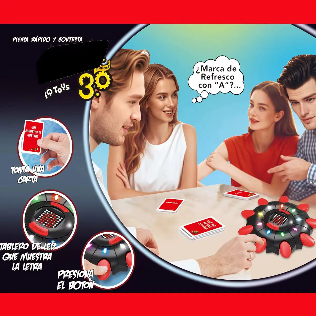 Juego de Palabras Basta 3.0 con Tablero LED – Piensa Rápido y Gana