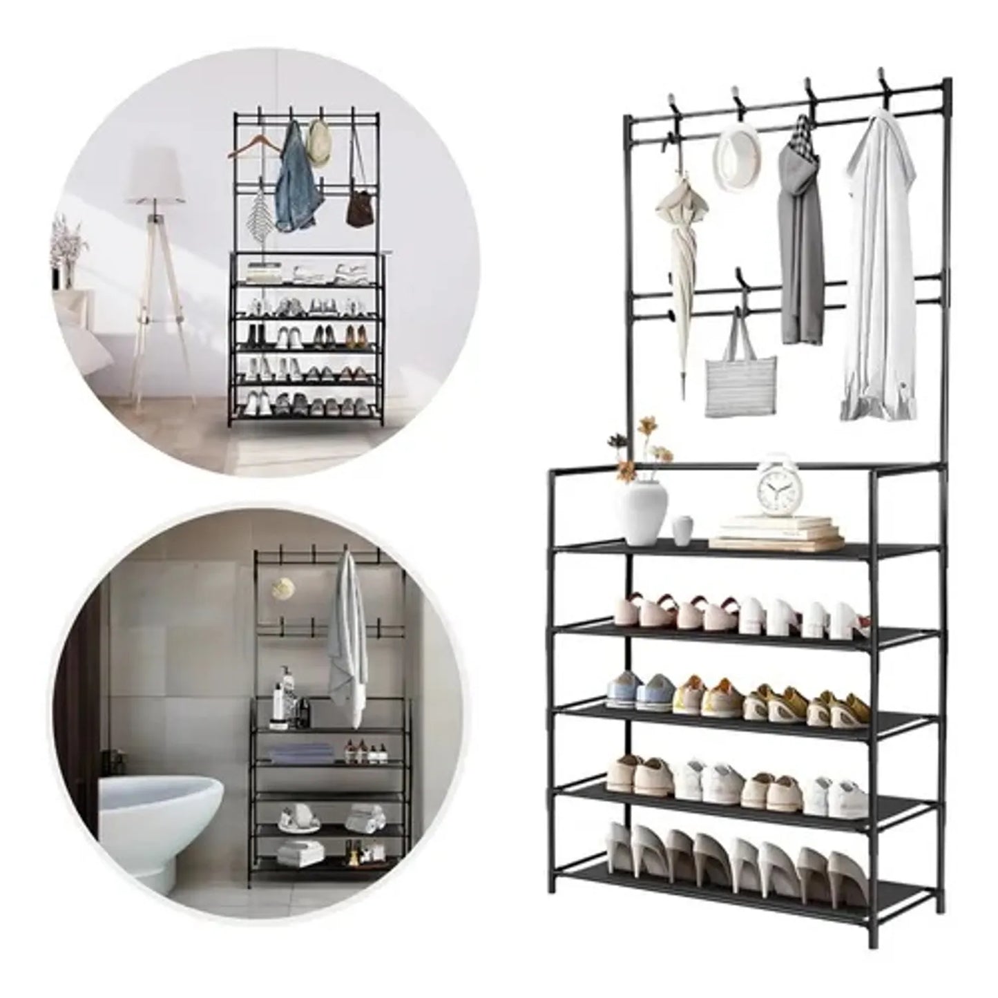 Zapatero Perchero 5 Niveles – Organizador Multifuncional